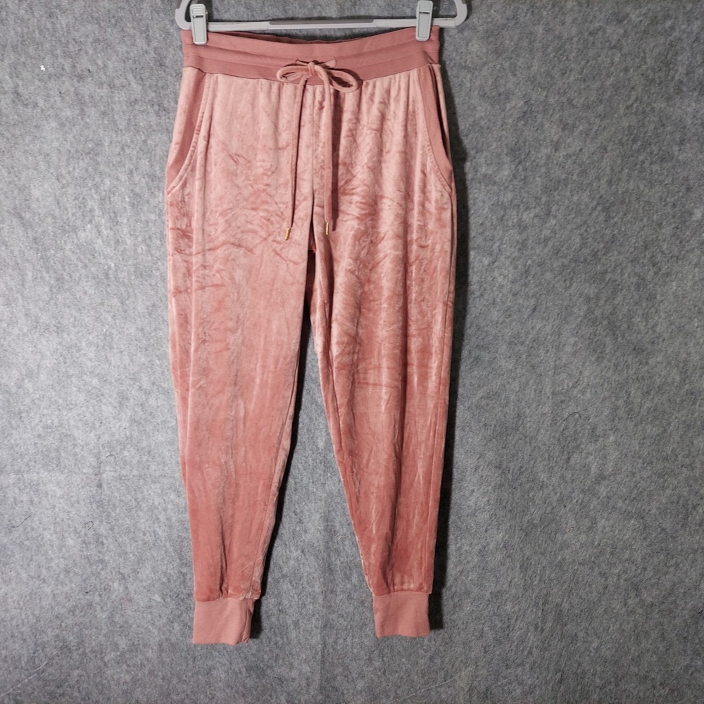 Felina women joggers medium Lounge Pants Velour Drawstring Pockets Elastic Waist